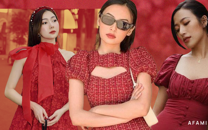 10 mẫu váy đỏ rất sang chứ không hề chóe của các shop thời trang Việt