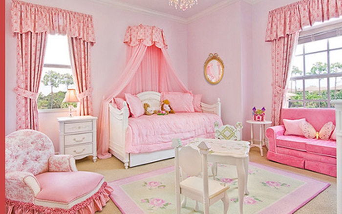 10 mẫu phòng ngủ màu hồng đẹp như cổ tích cho bé gái